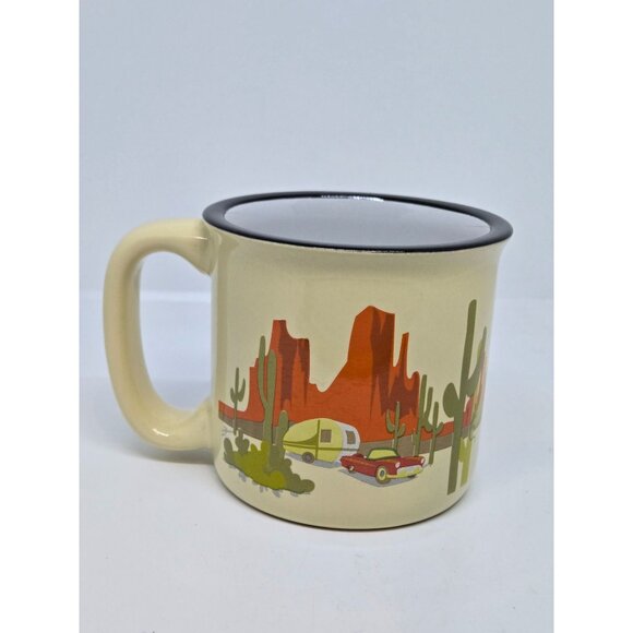 Vintage Camp Casual Southwest Desert Landscape Ceramic Mug Camping Outdoors - Picture 2 of 13